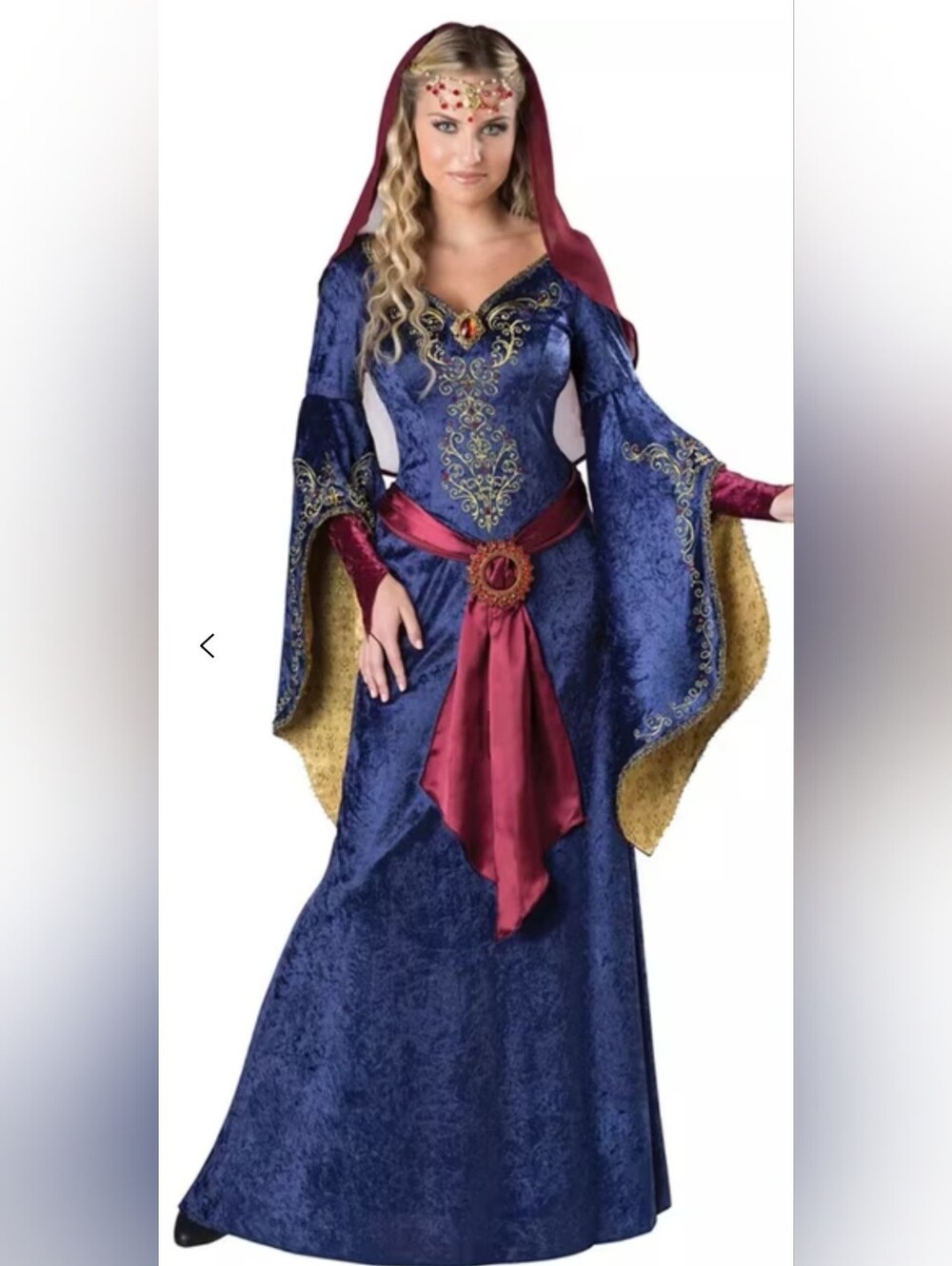 InCharacter Maid Marian Medieval Renaissance Costume Dress Navy Blue Size L